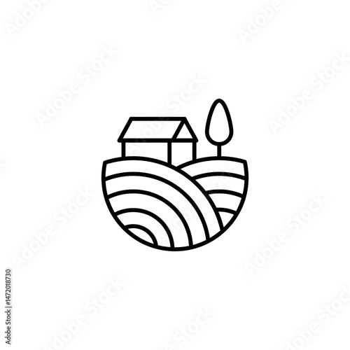 Vineyard icon. Simple vineyard icon for social media, app and web design. Vector illustration.