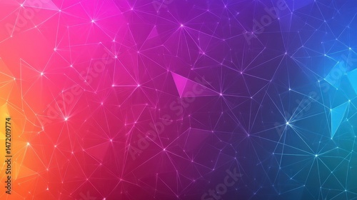 Vibrant Geometric Background with Colorful Neon Lines and Shapes