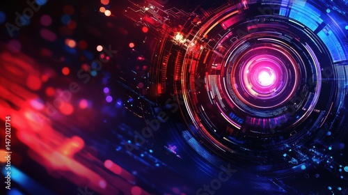 Abstract Digital Background with Bright Colors and Light Effects