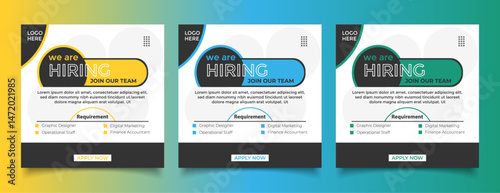 We are hiring job vacancy social media post banner join our team, square web banner template design, We are hiring job vacancy social media post template.