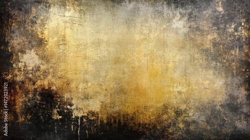 Abstract textured background with yellow and black artistic design