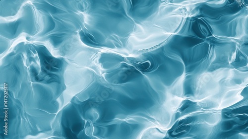 Blue Water Surface with Light Reflections and Wave Patterns