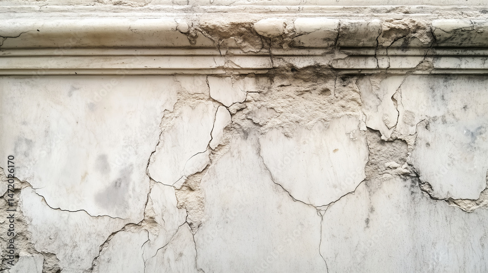 Close-up of cracked marble surface with subtle aged details.