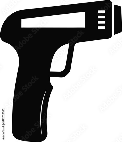 Body temperature check use gun scanner digital thermometer or contactless infrared thermometer for covid-19 outbreak. Illustration showing body temperature check icon. vector in transparent background