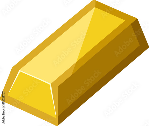 Gold metal bars on transparent background