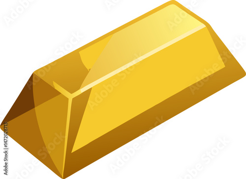 Gold metal bars on transparent background