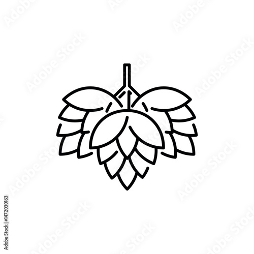 Hop icon. Simple hop cone icon for social media, app and web design. Vector illustration.