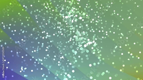 Abstract background design, featuring a blend of soft green and blue colors that gradually transition into each other.  A multitude of small, light-colored elements are dispersed throughout 