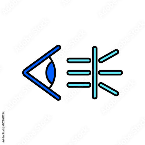 Icon a blue light filter, isolated against a clean background.