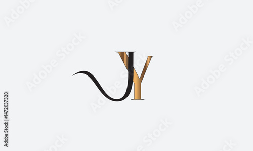  JY, YJ , J , Y , Abstract Letters Logo Monogram
