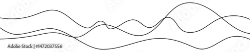 Thin curved wavy lines