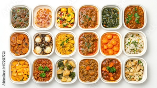 Variety of prepared meals in individual containers (1)