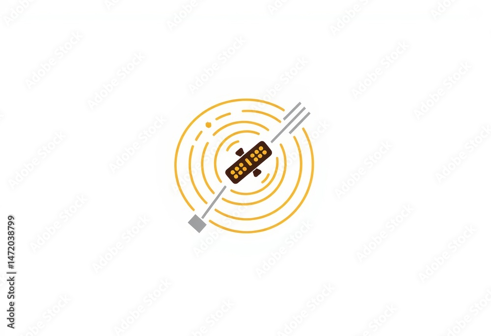 Simple Line Drawing of a Satellite with Signal Waves Simple Line Drawing of a Satellite with Signal Waves