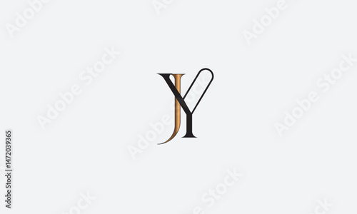  JY, YJ , J , Y , Abstract Letters Logo Monogram