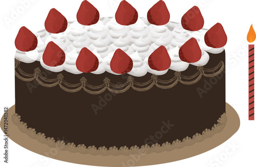 black forest chocolate cake vector illustration
