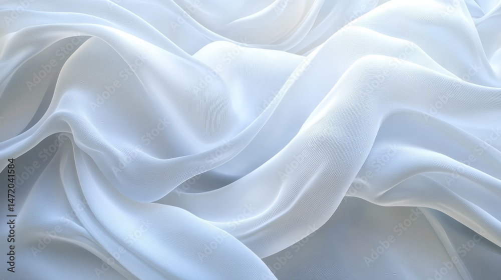 Obraz premium Soft, flowing drapes of light blue fabric.
