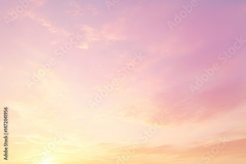 Pastel sunset sky, soft clouds