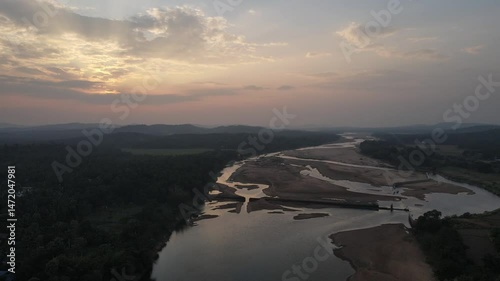 Wallpaper Mural Aerial View of Serene River Flowing Through Dense Forest in Kerala, India Torontodigital.ca