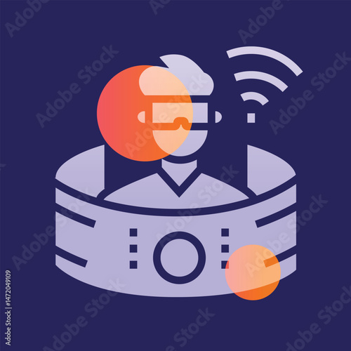 Virtual reality glassmorphism illustration.