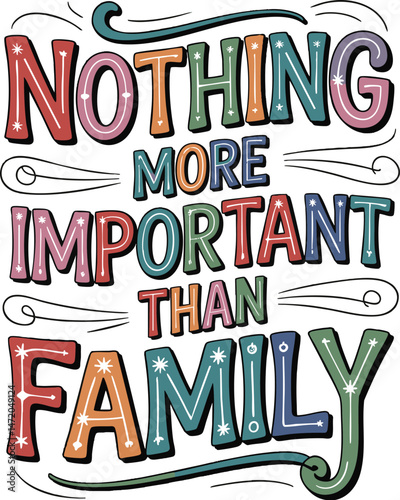 Decorative Family Quote Vector Art