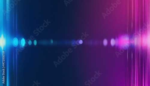 Abstract Blue Pink Gradient Background with Vertical Light Streaks and Bokeh