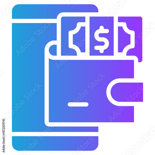 Ewallet glyph gradient icon