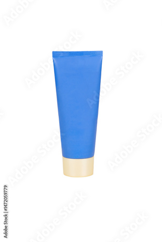 Blue Cream Tube Isolated On White Background