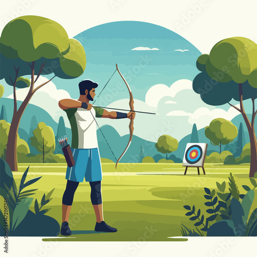 someone is practicing archery