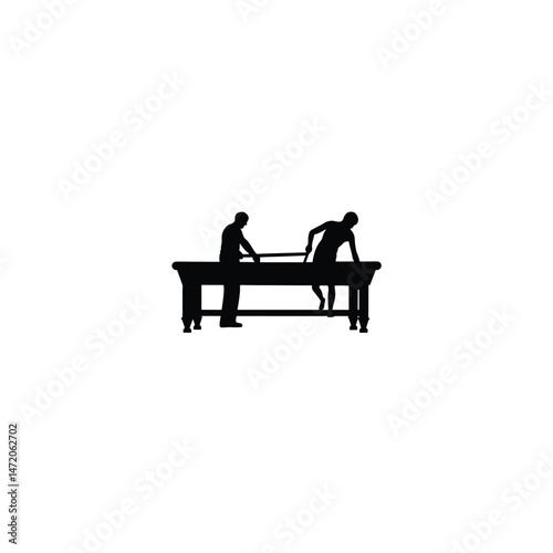 billiard silhouette on white background