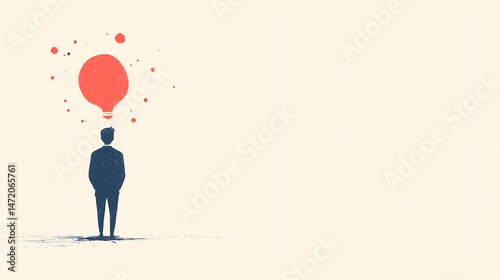 Businessman with Idea Lightbulb, Concept of innovation, creativity, and new ideas.