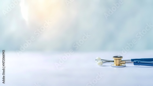 Medical Stethoscope on White Table, Healthcare, medical, doctor, hospital, health