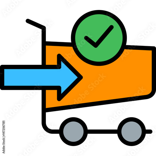 Online Checkout lineal color icon