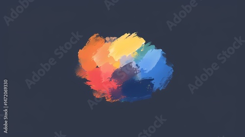 Colorful Paint Swatch Abstract, Abstract art of colorful paint strokes.