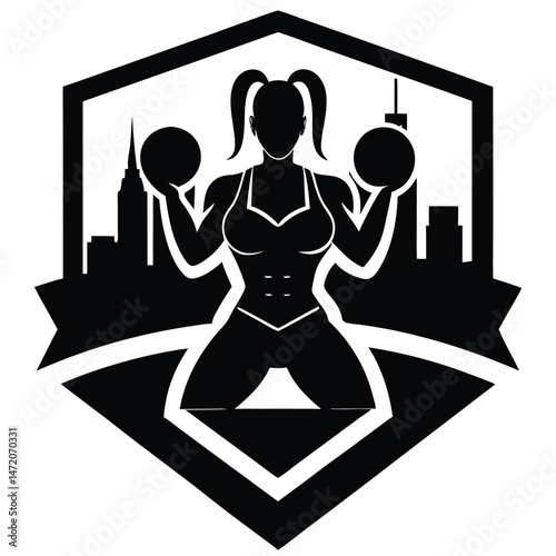 Empowering Women's Fitness NYC Strength & Silhouette Logo Design