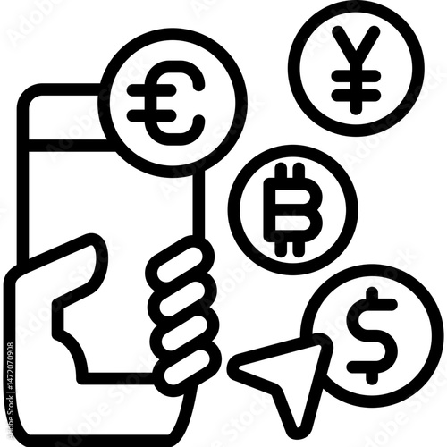 Digital Currency line icon