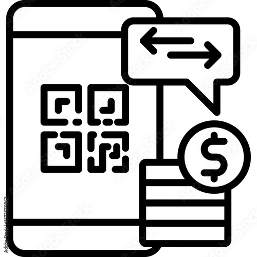 Qr Payment line icon