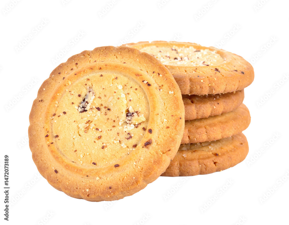 Delicious Stack of Cookies Isolated on Transparent Background Sweet Treat