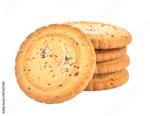 Delicious Stack of Cookies Isolated on Transparent Background Sweet Treat