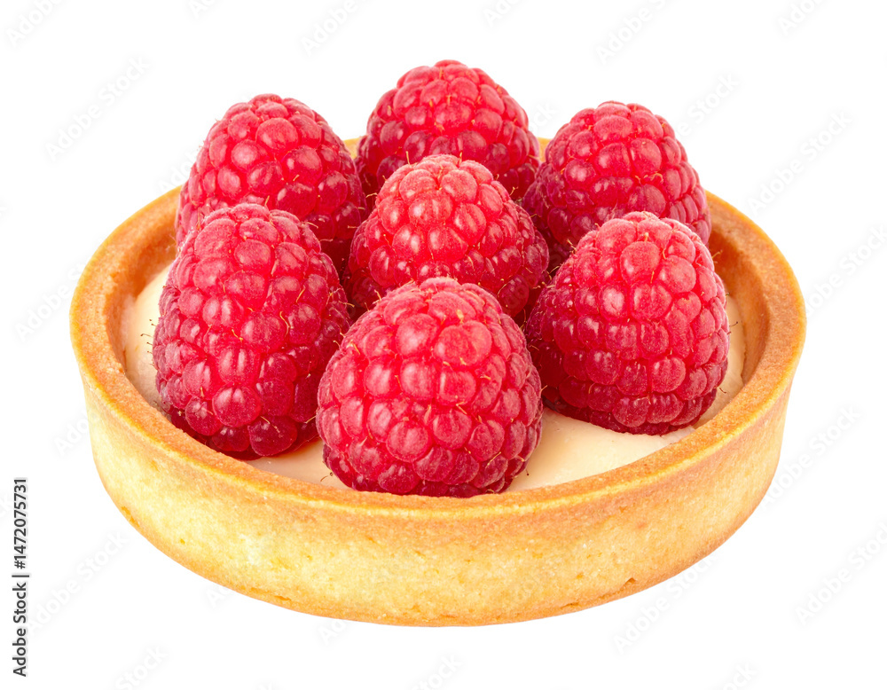 Raspberry Tart Isolated Sweet Fruit Dessert Pastry Delicious Food Transparent Background