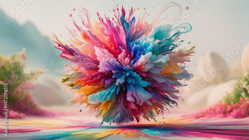 abstract watercolor background with powder splashes