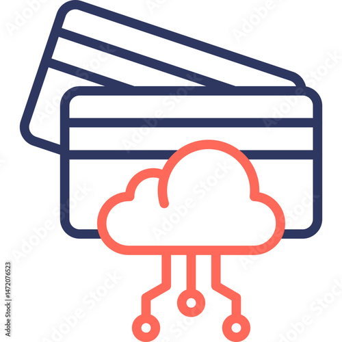 Virtual Card line color icon