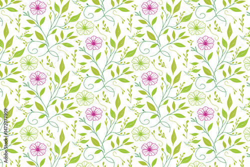 floral sketch one line print, modern cotton flower seamless texture, outline trendy wrapping paper art, hand drawn pillow cover fabric, fashion textile repeat design, stylish nature inspired pattern