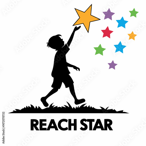 Magical Child Reaching for Stars - Whimsical Fantasy Digital Art
