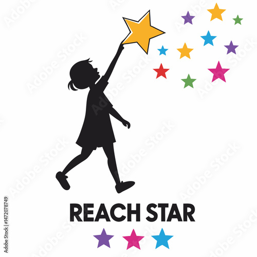 Magical Child Reaching for Stars - Whimsical Fantasy Digital Art