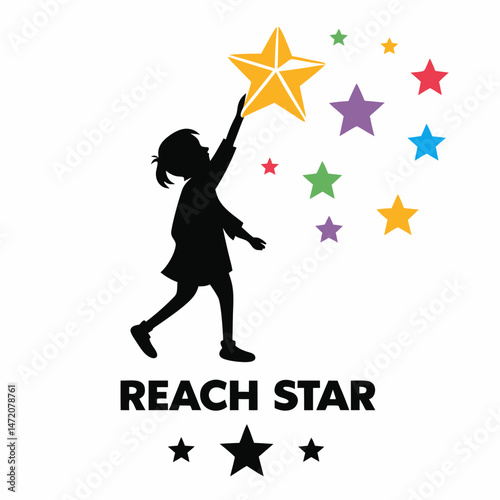 Magical Child Reaching for Stars - Whimsical Fantasy Digital Art