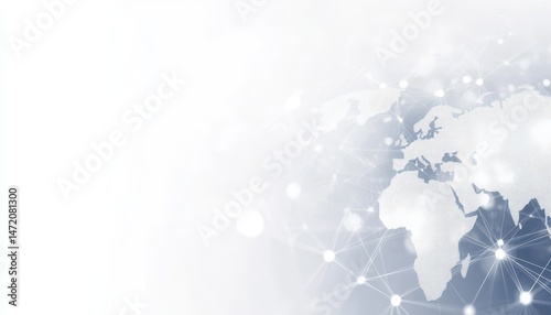 Abstract World Map Network Connections Digital Background