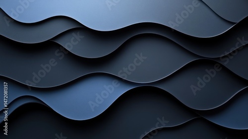 Wallpaper Mural Abstract Blue Wave Pattern: Serene Digital Art Torontodigital.ca
