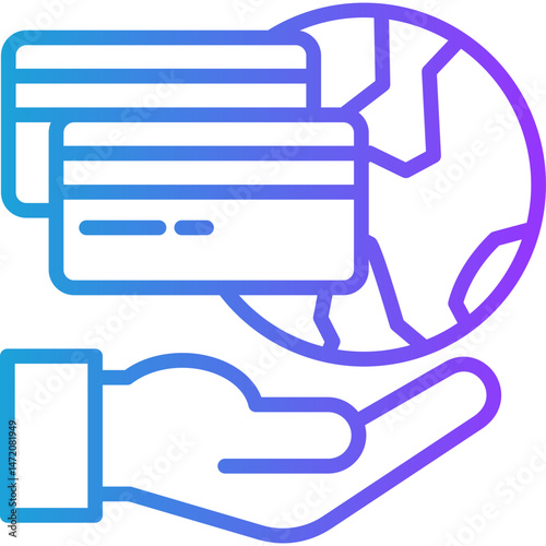 Payment Gateway line gradient icon