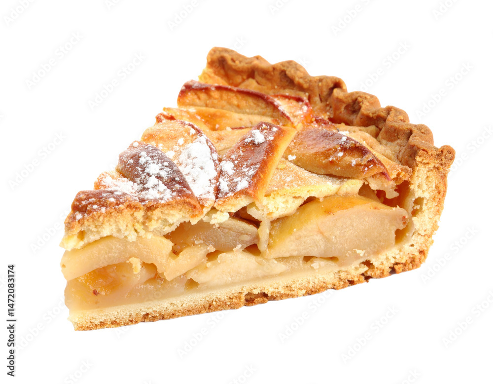 Isolated Apple Pie Slice with Transparent Background Delicious Sweet Pastry Dessert