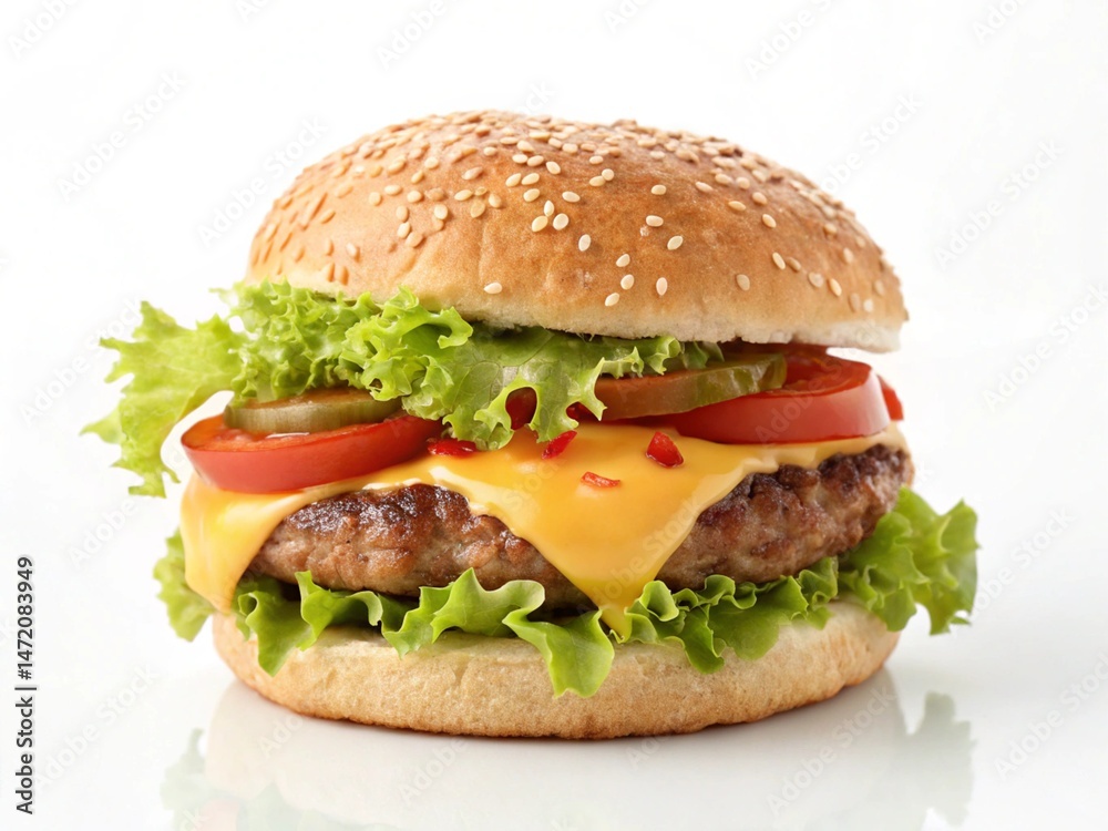 hamburger isolated on white hamburger isolated on white